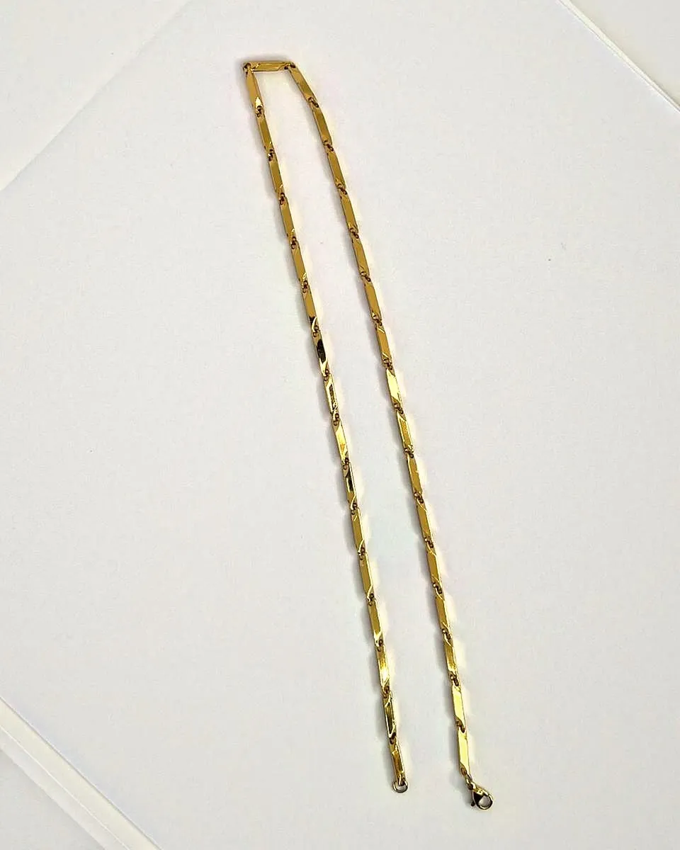 Baluster Twist Chain, gold-tone, polished, twisted bar links, view 1