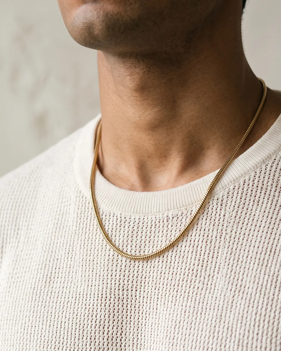 Column Snake Chain, worn on body